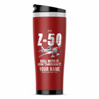 Thumbnail for Zlin Z-50LS - Cartoon + Name - Stainless Steel (No Holder) - Red