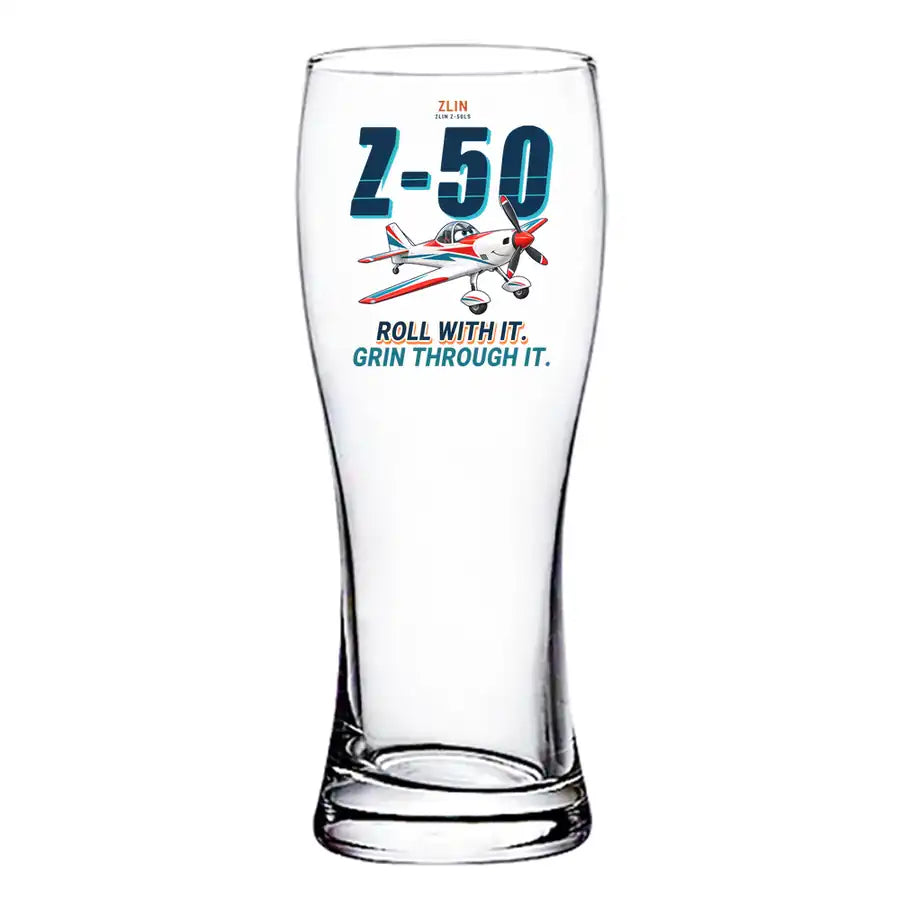Zlin Z-50LS - Cartoon - Pilsner Beer Glass