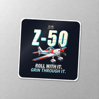 Thumbnail for Zlin Z-50LS - Cartoon - Square Sticker - Close-up