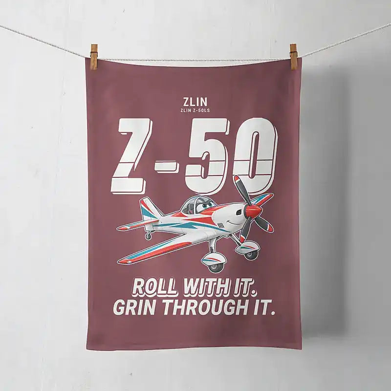 Zlin Z-50LS - Cartoon - Towel - Dark Red
