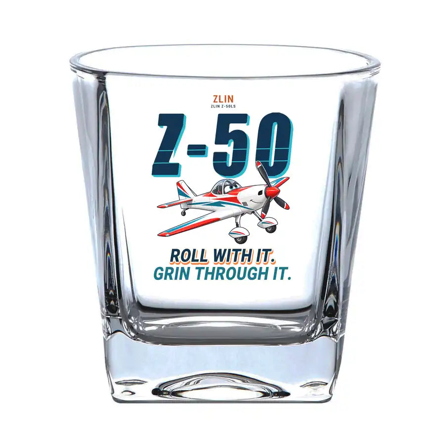 Zlin Z-50LS - Cartoon - Whiskey Glass