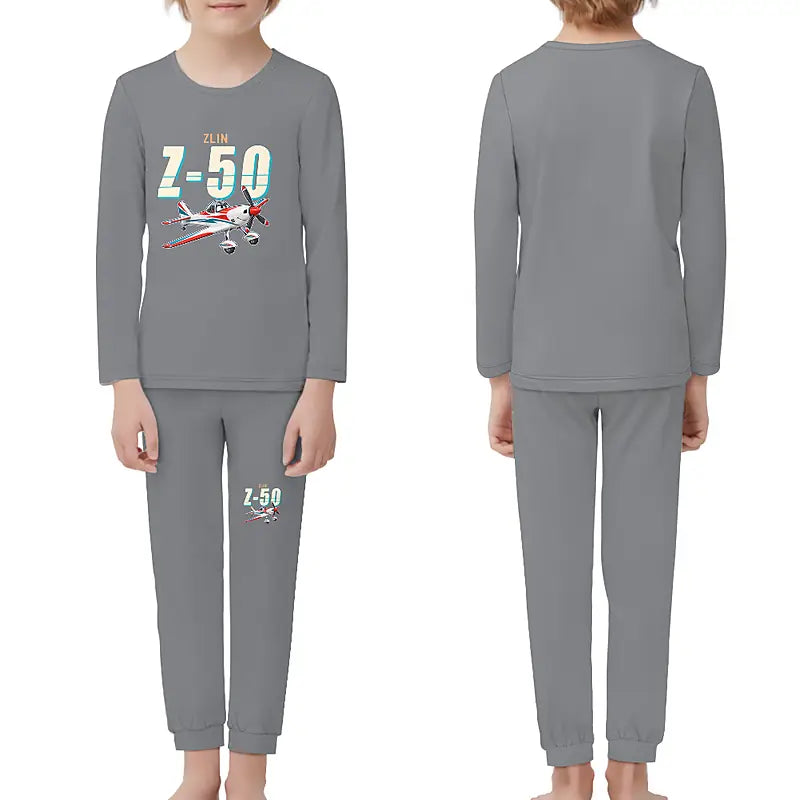 Zlin Z-50LS - Children Pajamas - Cartoon Chest - Gray