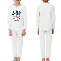 Thumbnail for Zlin Z-50LS - Children Pajamas - Cartoon Chest + Name - White