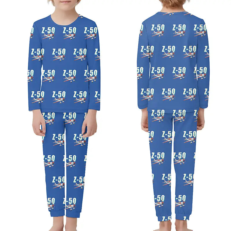 Zlin Z-50LS - Children Pajamas - Cartoon Pattern - Blue