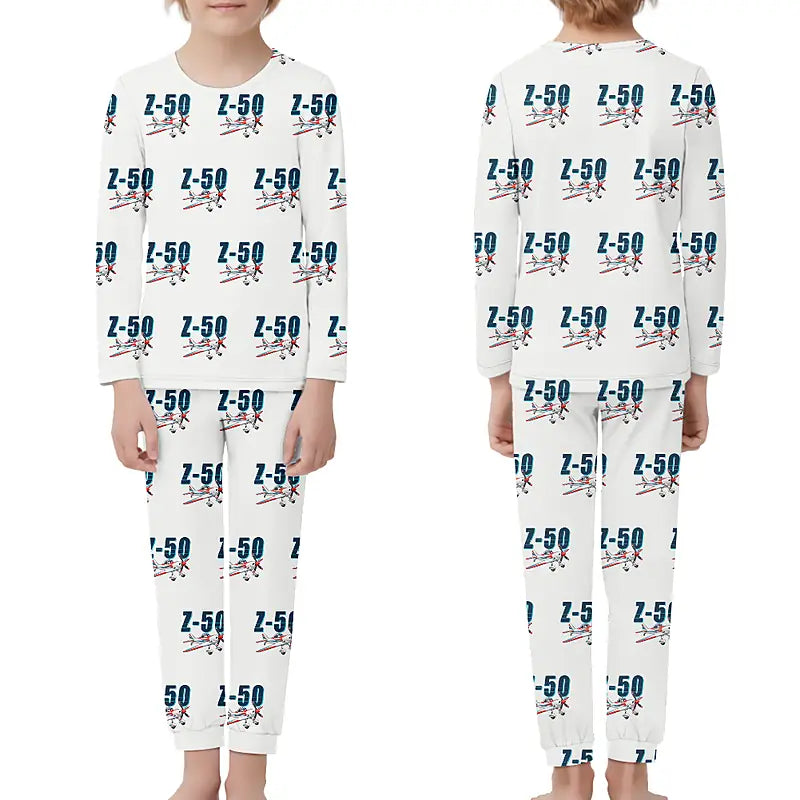 Zlin Z-50LS - Children Pajamas - Cartoon Pattern - White