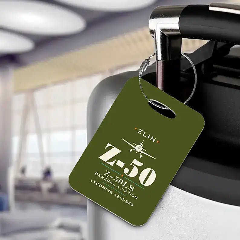 Zlin Z-50LS - Heritage - Luggage Tag - Green Army
