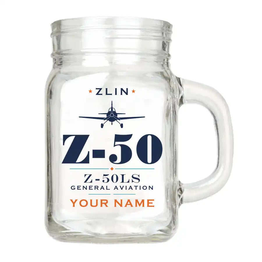 Zlin Z-50LS - Heritage + Name - Cocktail Glass (Mason Jar)