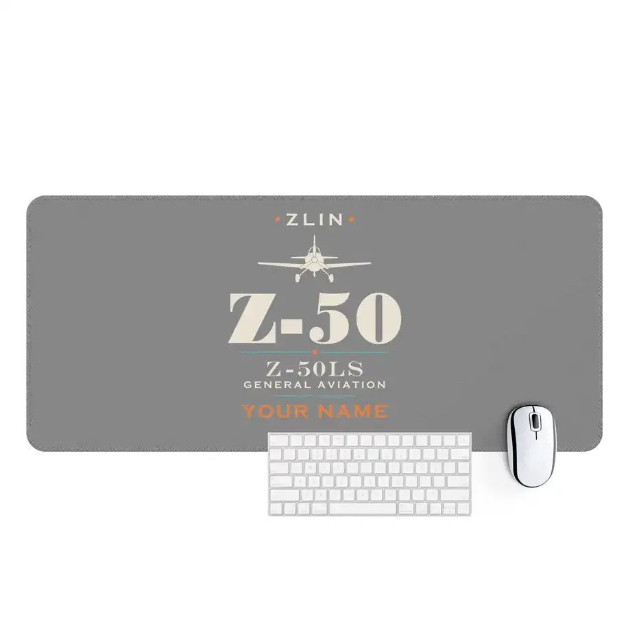 Zlin Z-50LS - Heritage + Name - Desk Mat - Gray