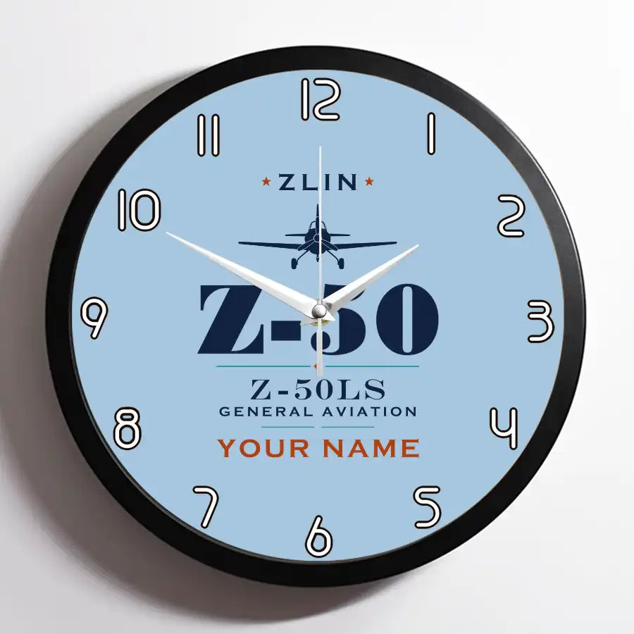 Zlin Z-50LS - Heritage + Name - Framed - Light Blue
