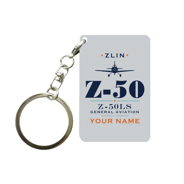 Zlin Z-50LS - Heritage + Name - Key Chain - Light Gray