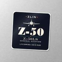 Thumbnail for Zlin Z-50LS - Heritage - Square Sticker - Close-up