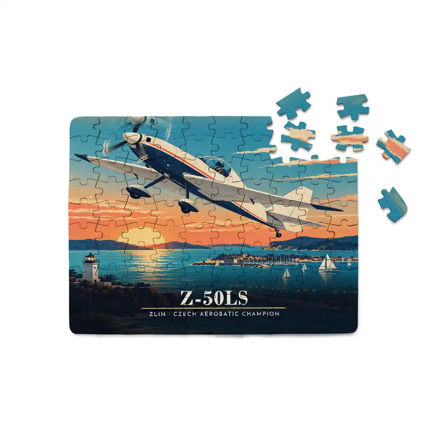 Zlin Z-50LS - Horizontal + Text - Canvas Puzzle