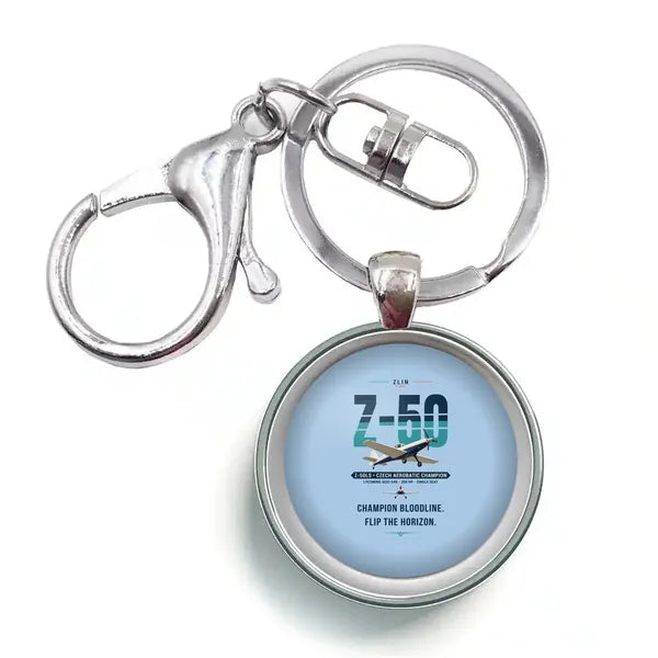 Zlin Z-50LS - Original - Circle Key Chain - Light Blue