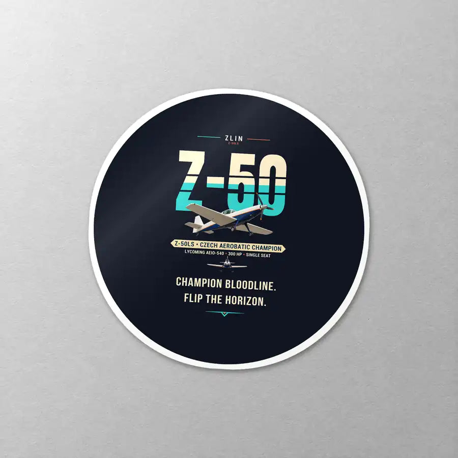 Zlin Z-50LS - Original - Circle Sticker - Close-up
