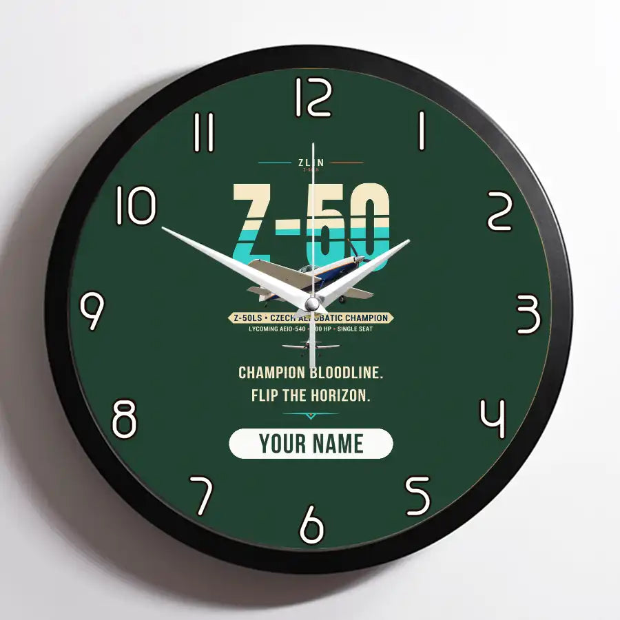 Zlin Z-50LS - Original + Name - Framed - Dark Green
