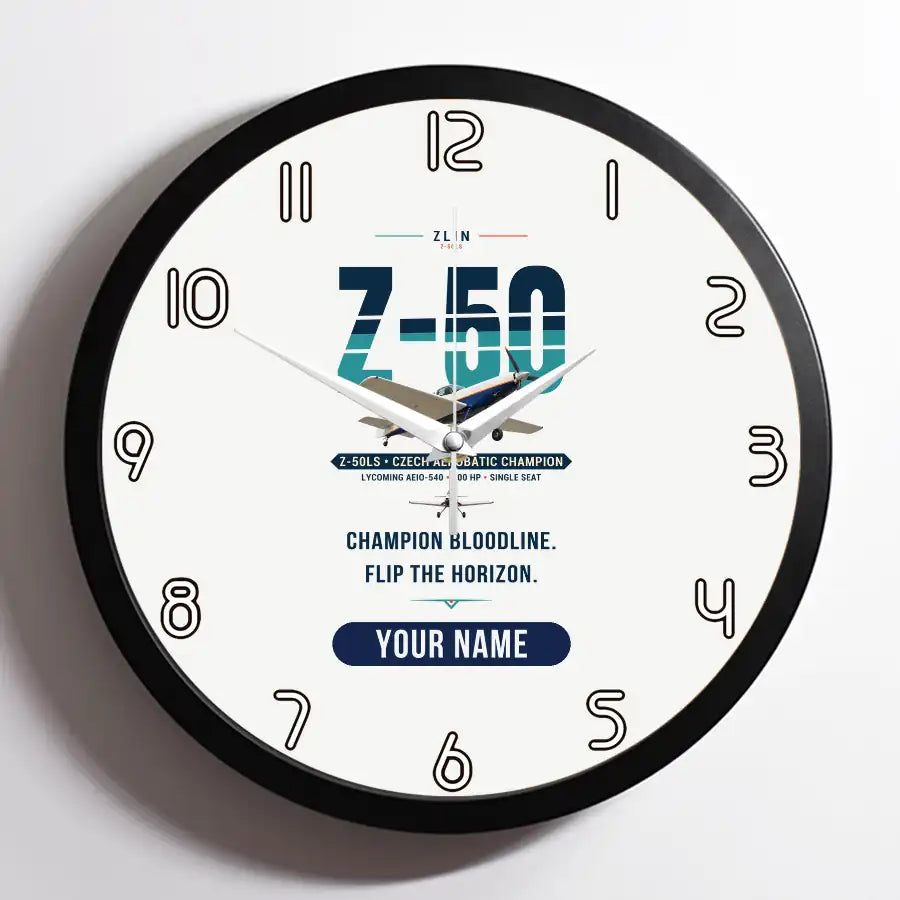 Zlin Z-50LS - Original + Name - Framed - White