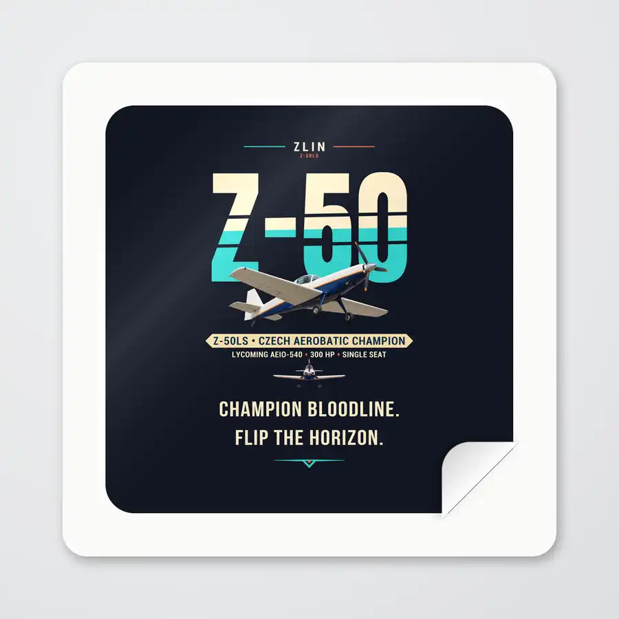 Zlin Z-50LS - Original - Square Sticker - Peel