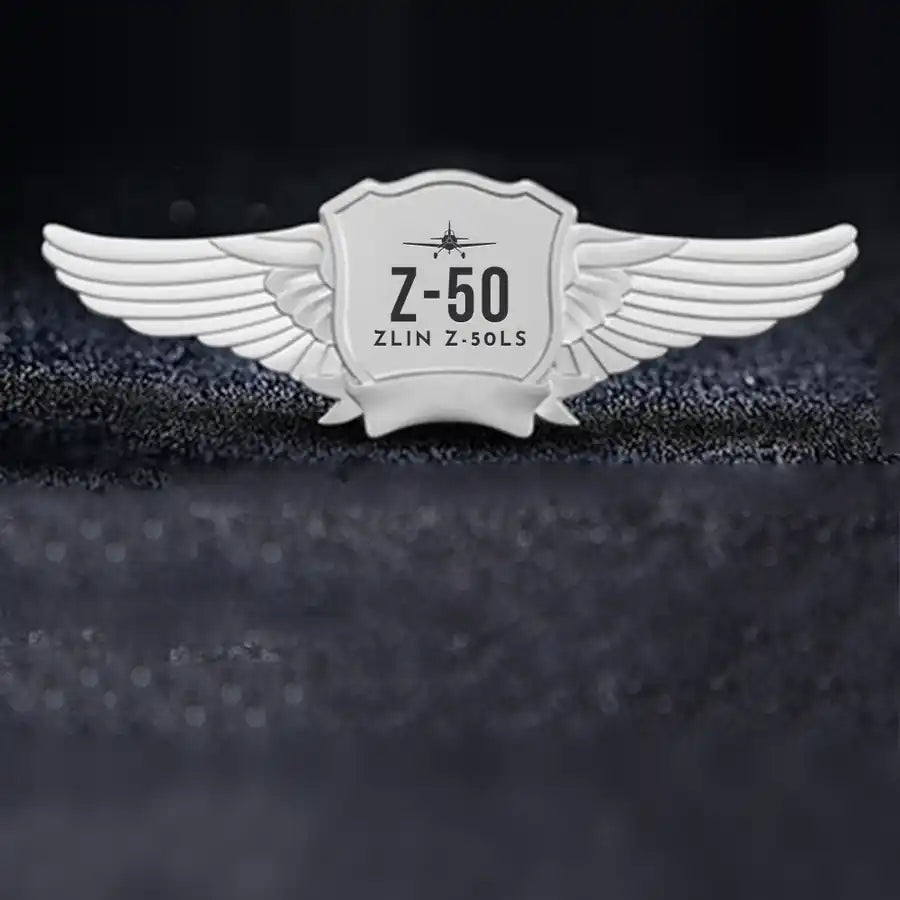 Zlin Z-50LS Pilot Wing Badge - Silver