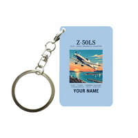 Thumbnail for Zlin Z-50LS - Poster + Name - Key Chain - Light Blue