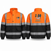 Thumbnail for Zlin Z-50LS Reflective Winter Jackets - Cartoon - Orange & Navy