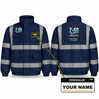 Thumbnail for Zlin Z-50LS Reflective Winter Jackets - Original + Name - Navy Blue