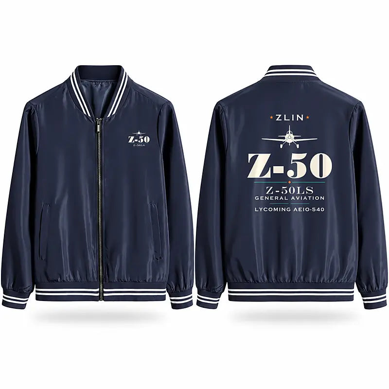 Zlin Z-50LS Stylish Jackets - Baseball Collar - Heritage - Navy Blue