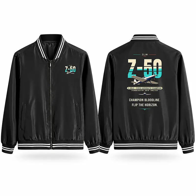 Zlin Z-50LS Stylish Jackets - Baseball Collar - Original - Black