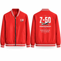 Thumbnail for Zlin Z-50LS Stylish Jackets - Baseball Collar - Original - Red