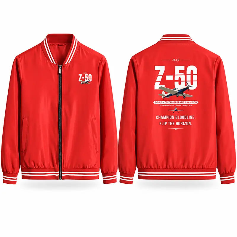 Zlin Z-50LS Stylish Jackets - Baseball Collar - Original - Red
