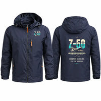 Thumbnail for Zlin Z-50LS Stylish Jackets - Hooded Windbreaker - Original - Navy Blue