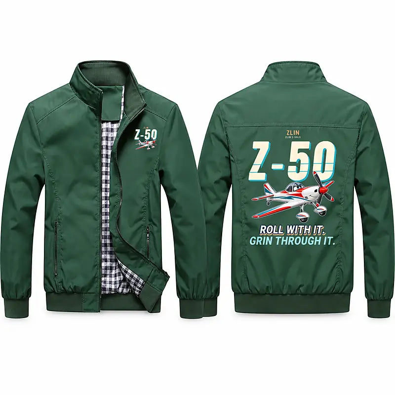 Zlin Z-50LS Stylish Jackets - Stand Collar - Cartoon - Green