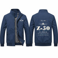 Thumbnail for Zlin Z-50LS Stylish Jackets - Stand Collar - Heritage - Navy Blue