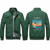 Thumbnail for Zlin Z-50LS Stylish Jackets - Stand Collar - Poster - Green