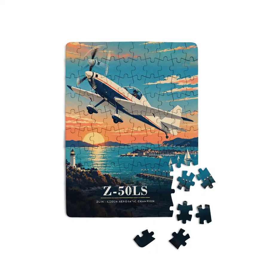 Zlin Z-50LS - Vertical + Text - Canvas Puzzle