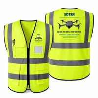 Thumbnail for ACSL SOTEN aviation design on fluorescent green high-visibility reflective vest