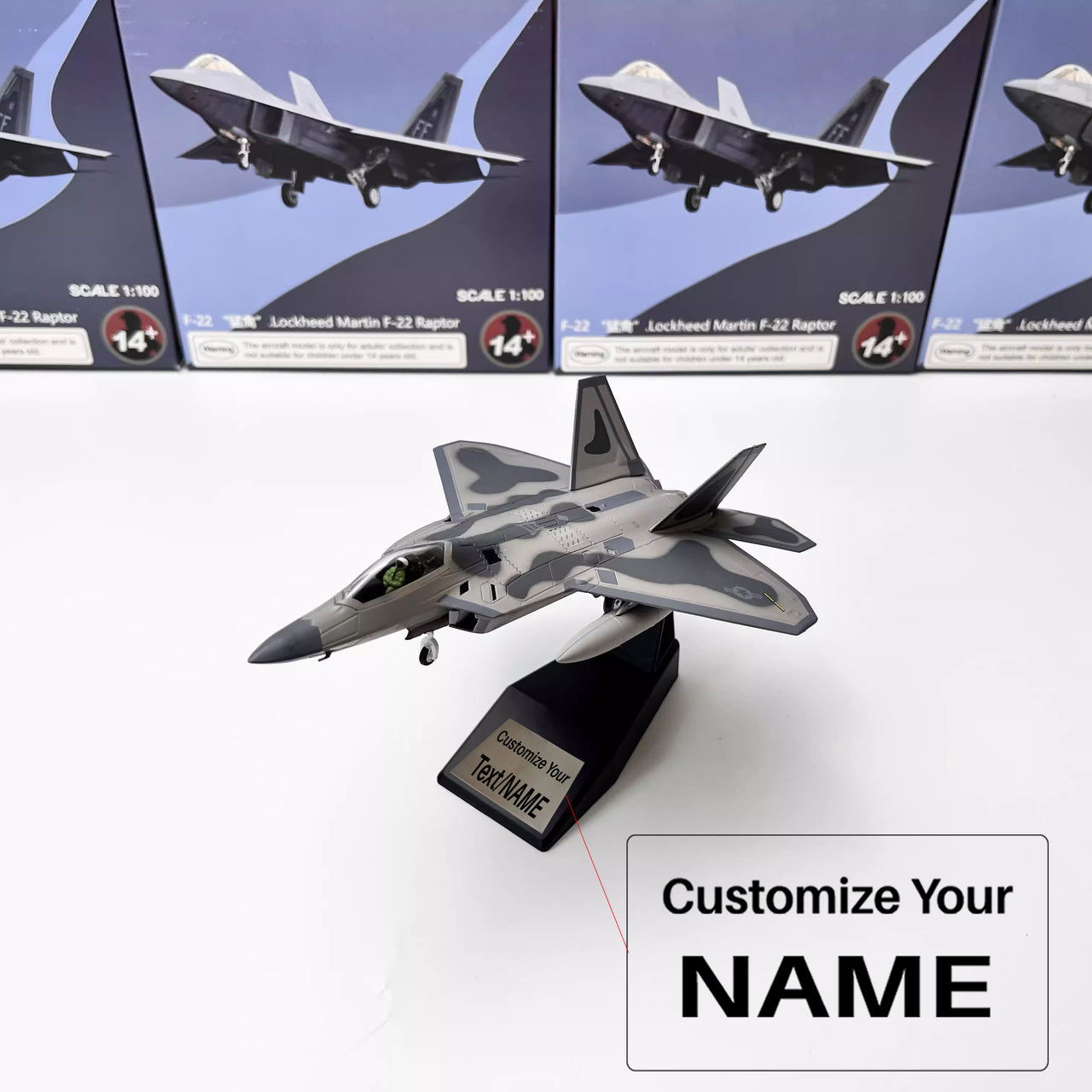 1/100  Fighter Jet 22 Raptor Air Superiority Fighter Airplane Model