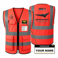 Thumbnail for AgEagle eBee X aviation design on red high-visibility reflective vest with custom name badge