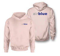 Thumbnail for Air Blue logo on pink double side hoodie