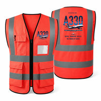 Thumbnail for Airbus A330 MRTT aviation design on red high-visibility reflective vest