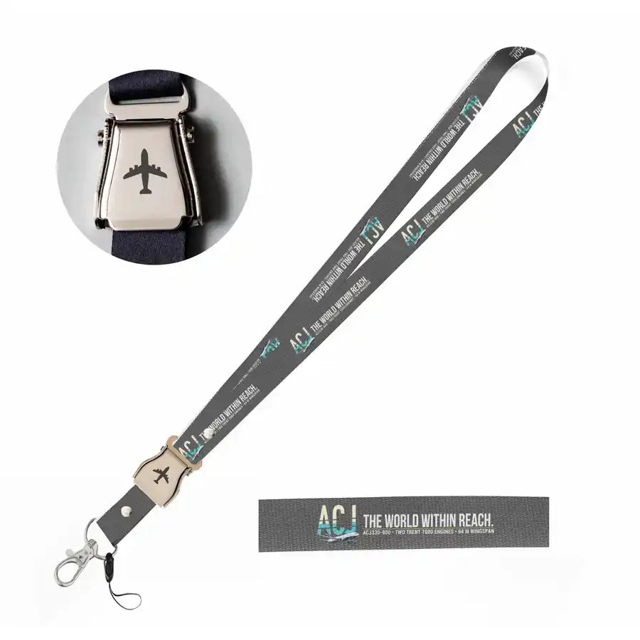 Airbus ACJ330neo seat belt lanyard - gray