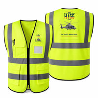 Thumbnail for Airbus H155 EC155 B1 aviation design on fluorescent green high-visibility reflective vest