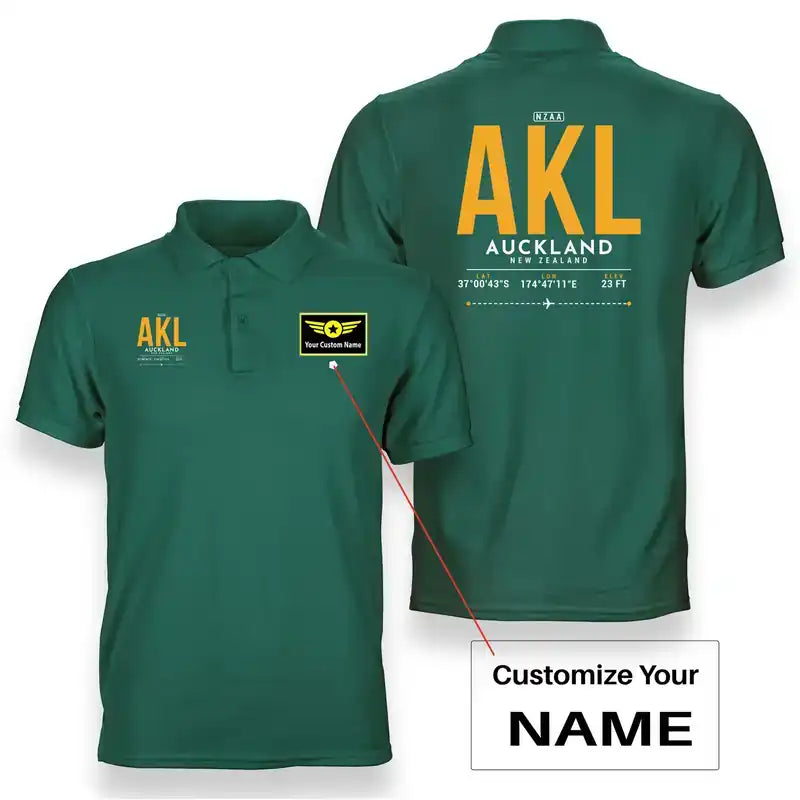 AKL - Tag - Double-Side Polo - Green + Name