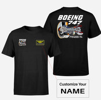 Thumbnail for Boeing 747 & PW4000-94 Engine Designed Double-Side T-Shirts