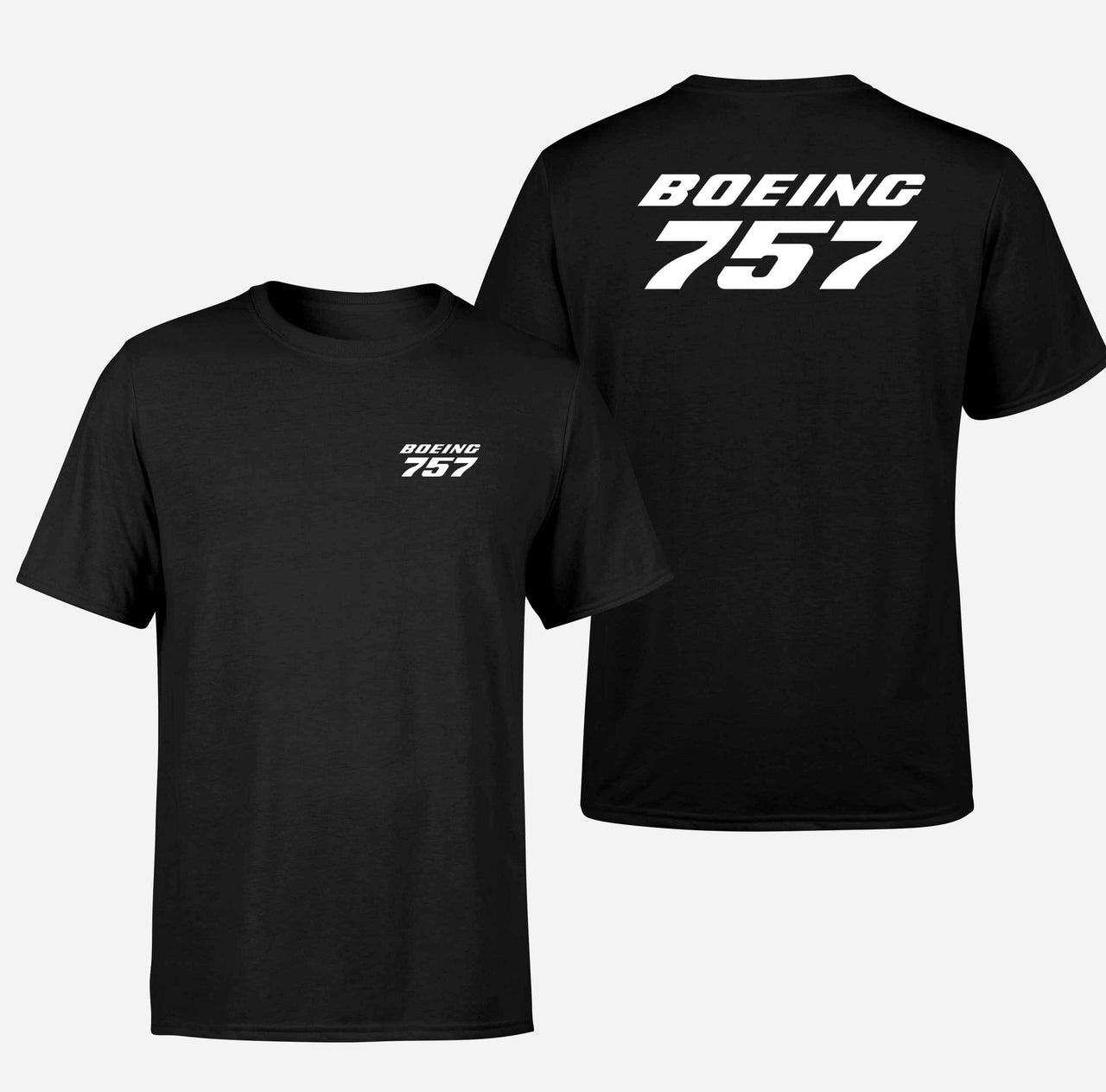 Boeing 757 & Text Designed Double-Side T-Shirts