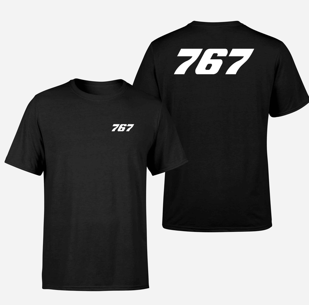 767 Flat Text Designed Double-Side T-Shirts
