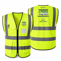 Thumbnail for Beechcraft 1900D aviation design on fluorescent green high-visibility reflective vest