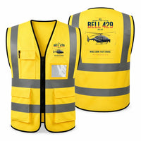 Thumbnail for Bell 429 aviation design on yellow high-visibility reflective vest