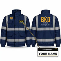 Thumbnail for BKG - Tag - Reflective Winter Jacket - Navy Blue + Name
