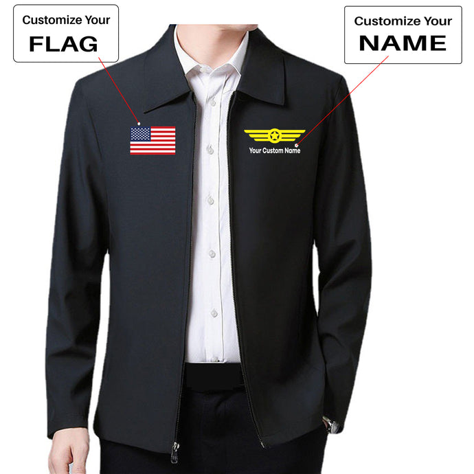 Custom Flag & Name with (Badge 6) Designed Stylish Coats