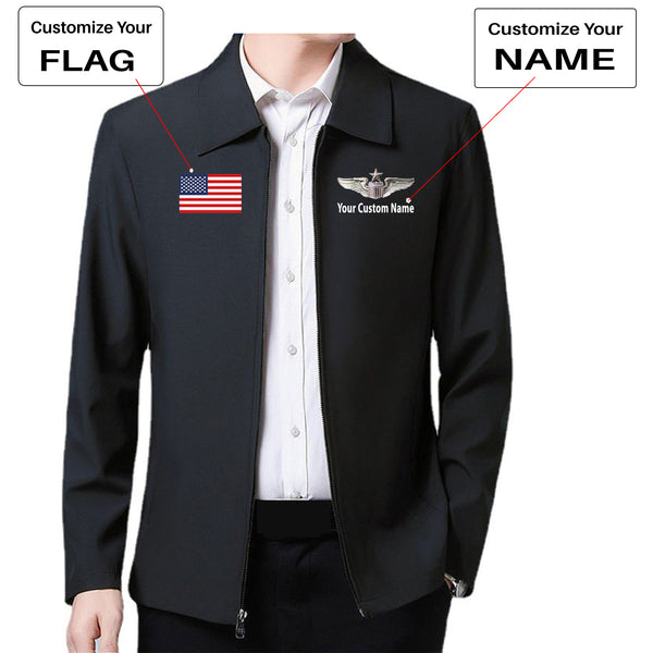 Custom Flag & Name with (US Air Force & Star)Designed Stylish Coats